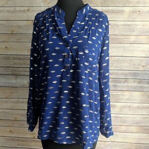 Alice Blue Stitch Fix Sheer Cobalt Blue Blouse